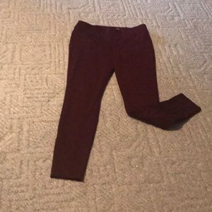 Maroon skinny dress pants